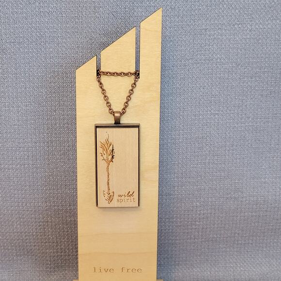 NWT Arrow Copper Wood Pendant Necklace USA Handcrafted Statement Peace Jewelry - Picture 12 of 12